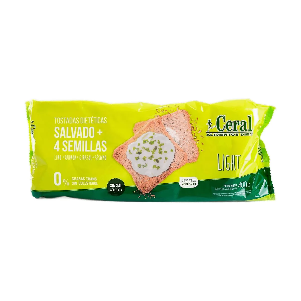 Ceral - Tostadas dietéticas de salvado + 4 semillas sin sal x 400 gr