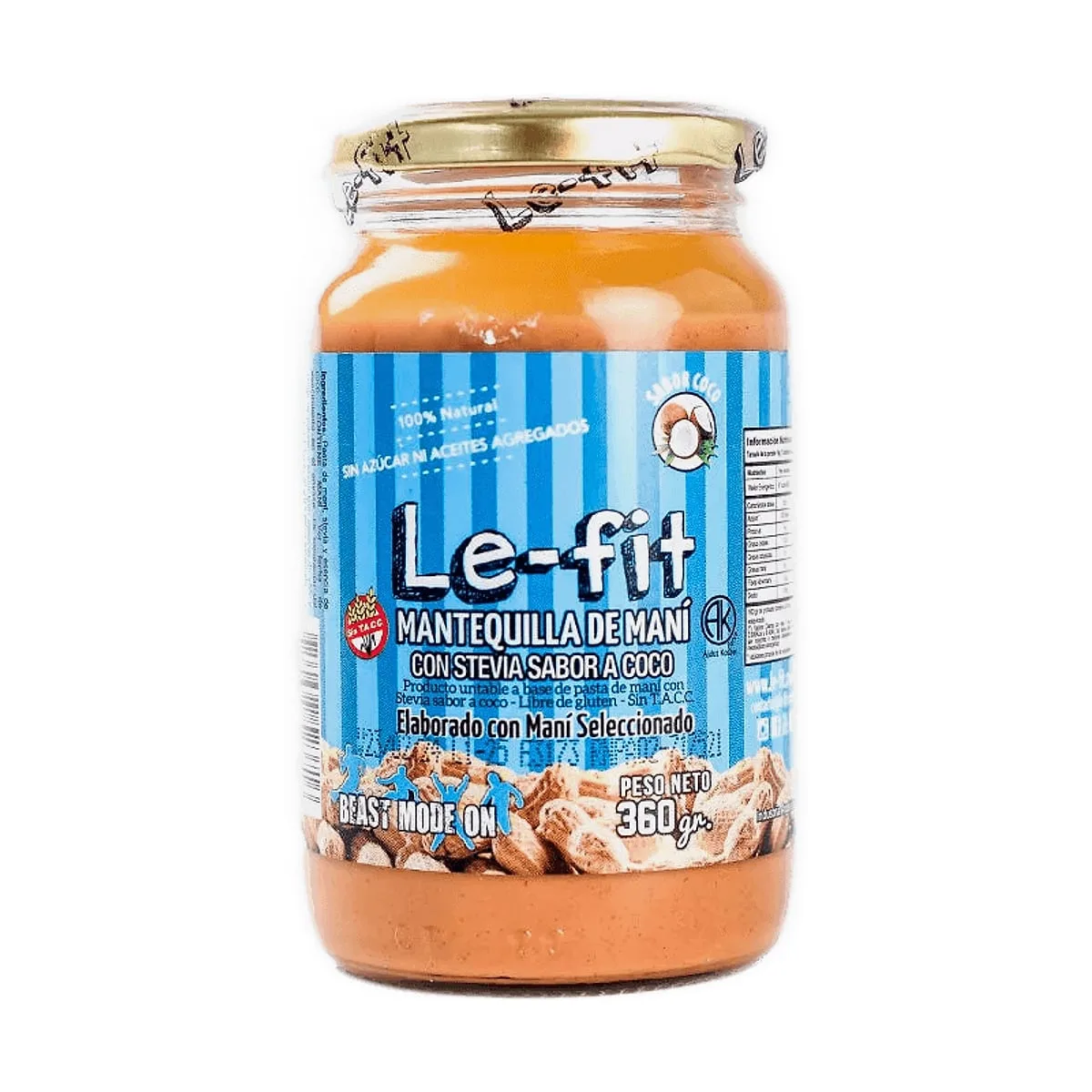 Le Fit - Mantequilla de mani sabor coco x 360 gr
