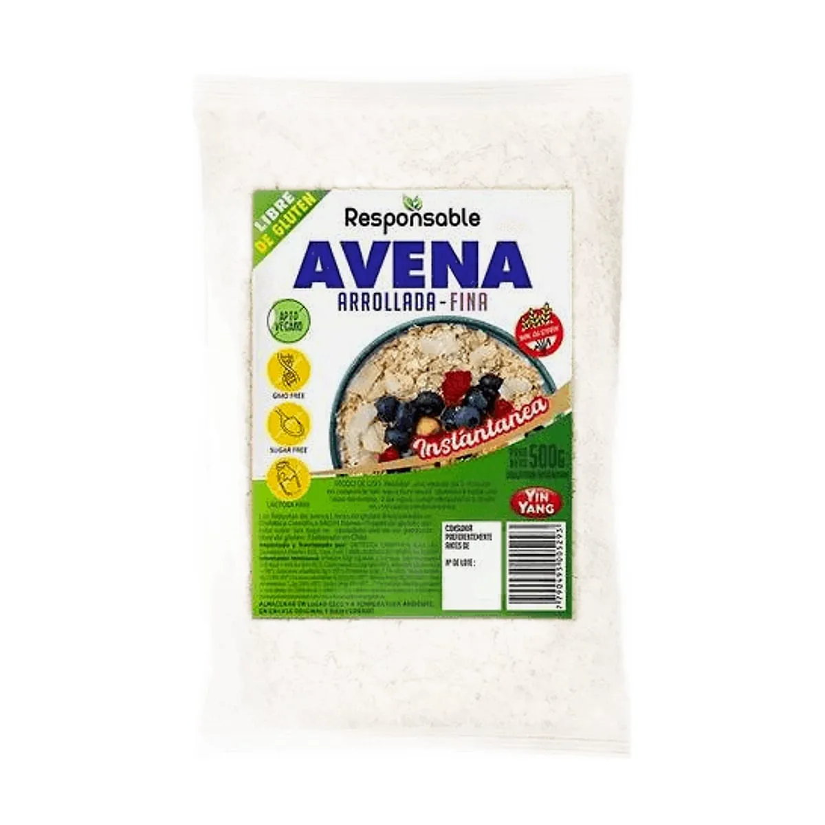 Yin Yang - Avena instantánea sin gluten x 500 gr