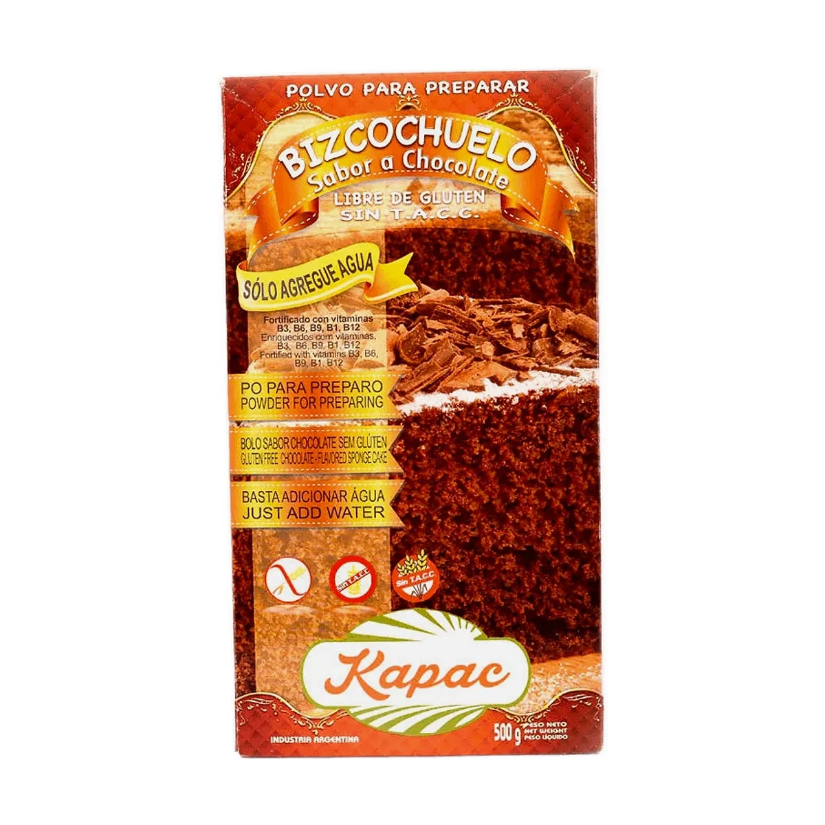 Kapac - Premezcla bizcochuelo sabor chocolate x 500 gr