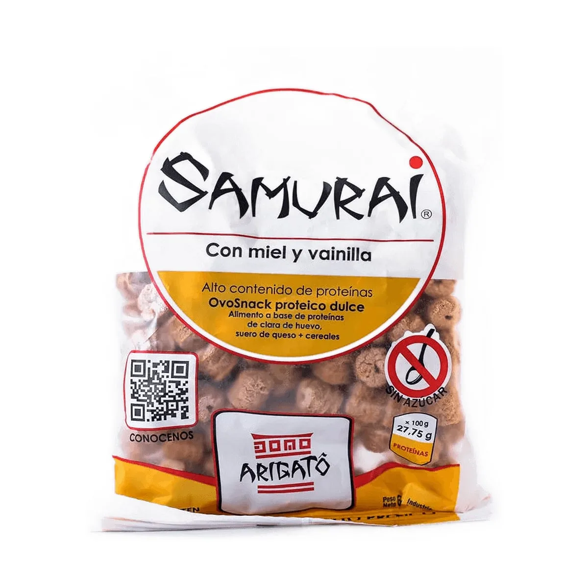 Samurai - Snack proteico dulce con miel y vainilla x 100 gr