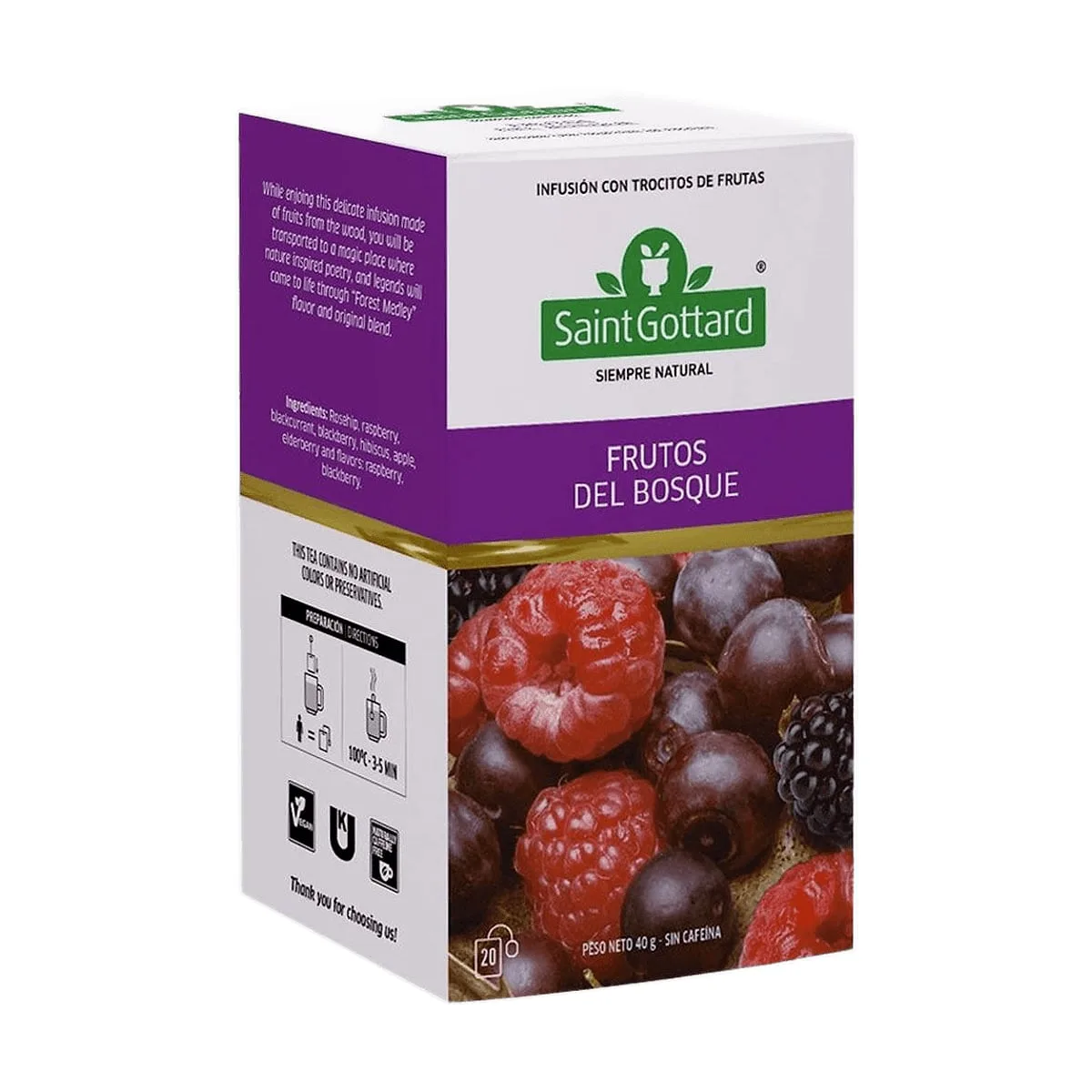 Saint Gottard - Té de frutos del bosque x 20 saq