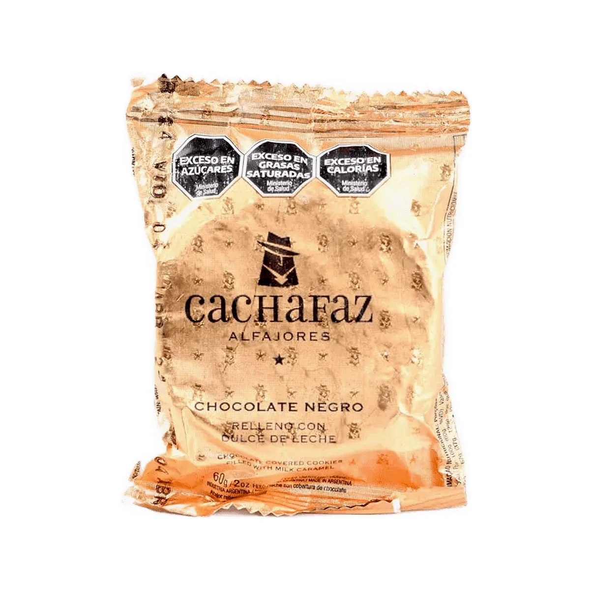 Cachafaz - Alfajor negro relleno de dulce de leche x 60 gr