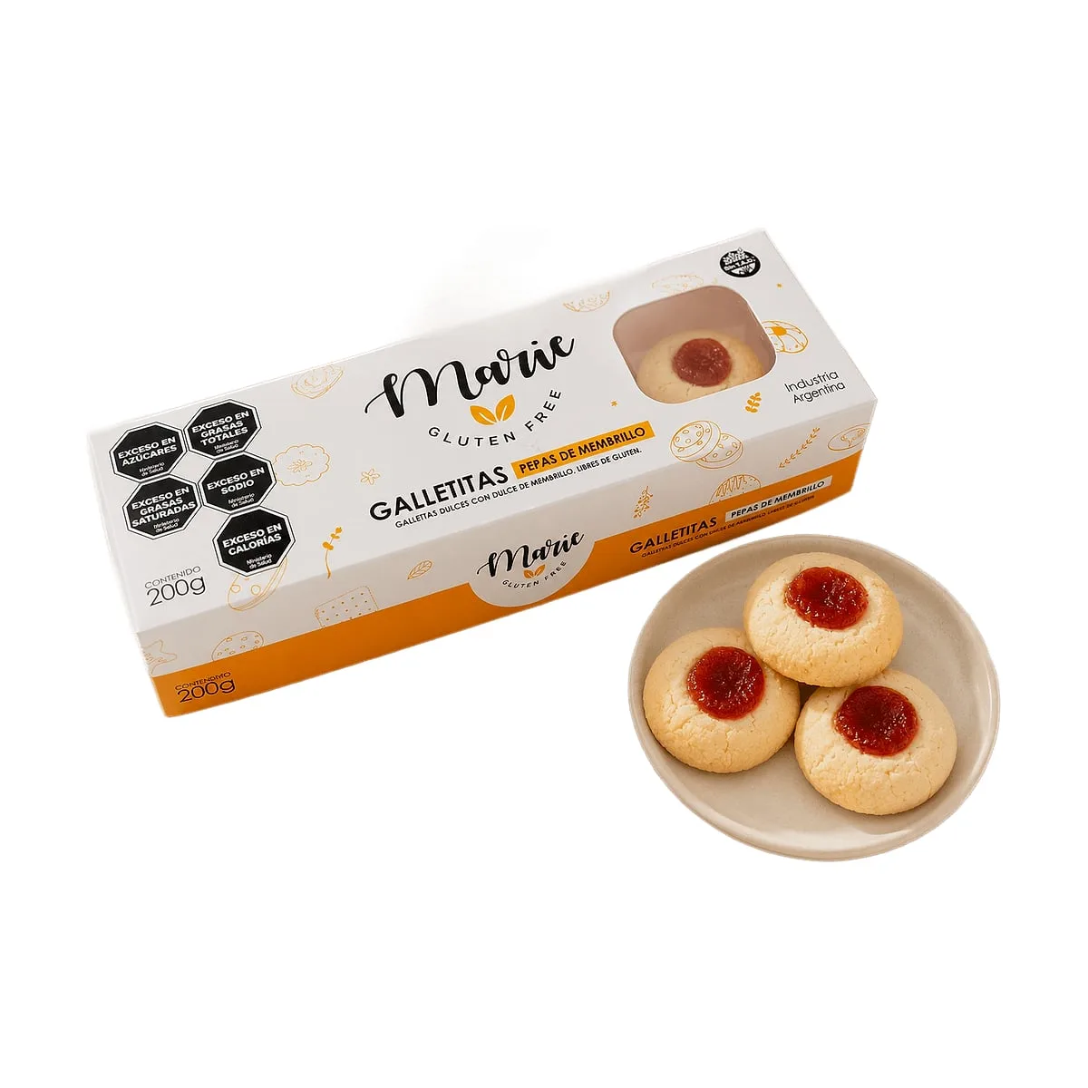 Marie - Galletitas gluten free sabor membrillo x 200 gr