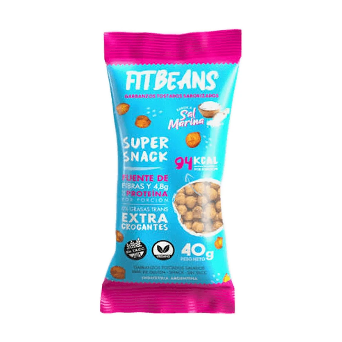 Fit Beans - Garbanzos con sal marina x 40 gr