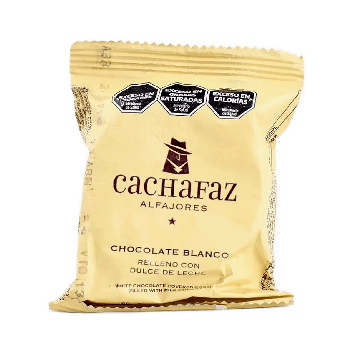 Cachafaz - Alfajor blanco relleno c/dulce de leche x 60 gr