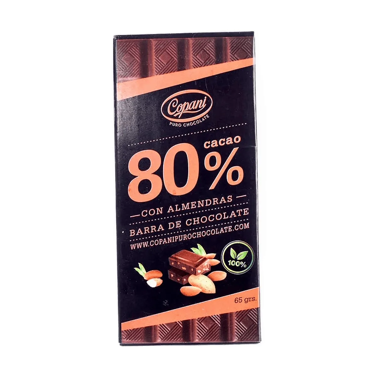 Copani - Chocolate 80% con almendras x 63 gr