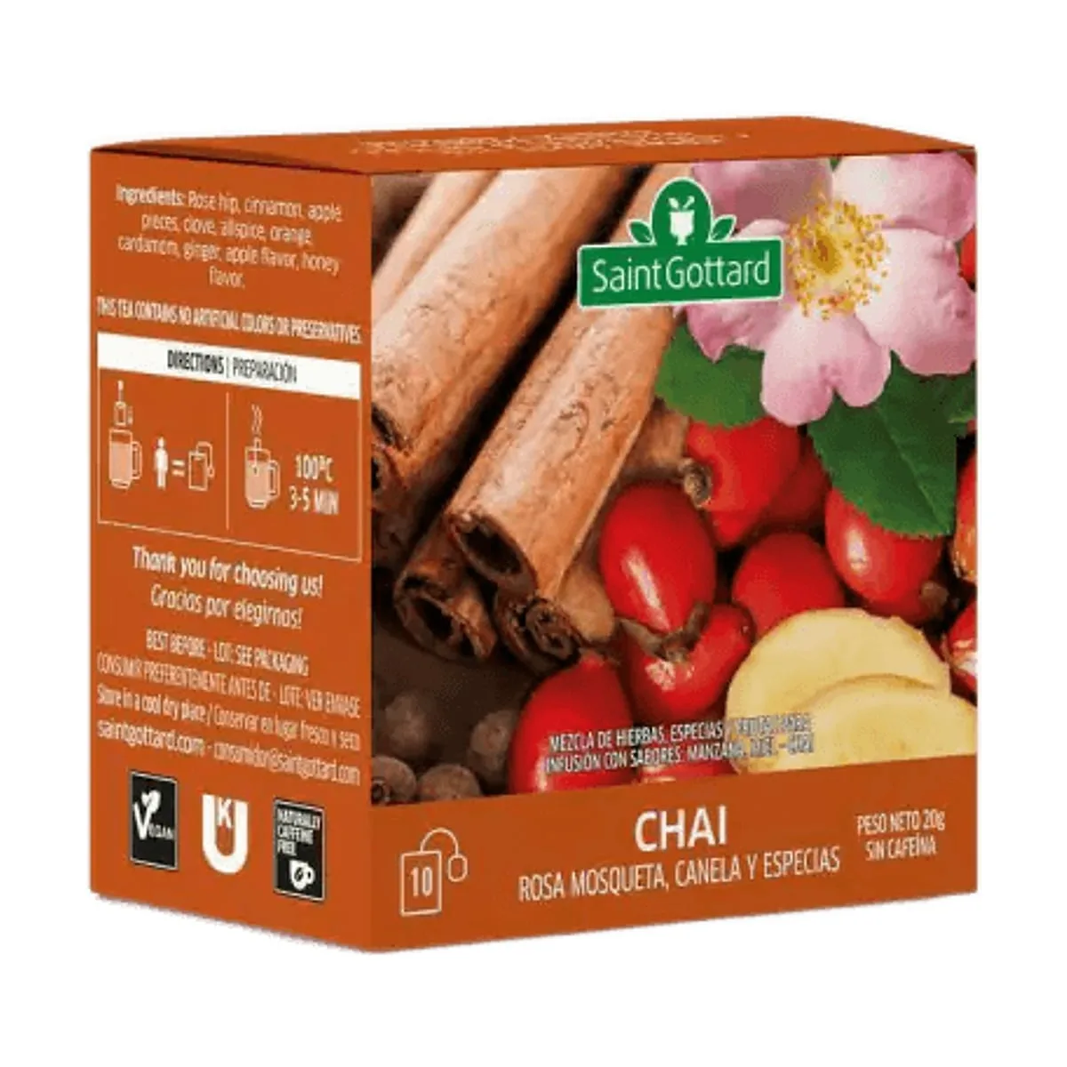 Saint Gottard - Té chai x 10 saq