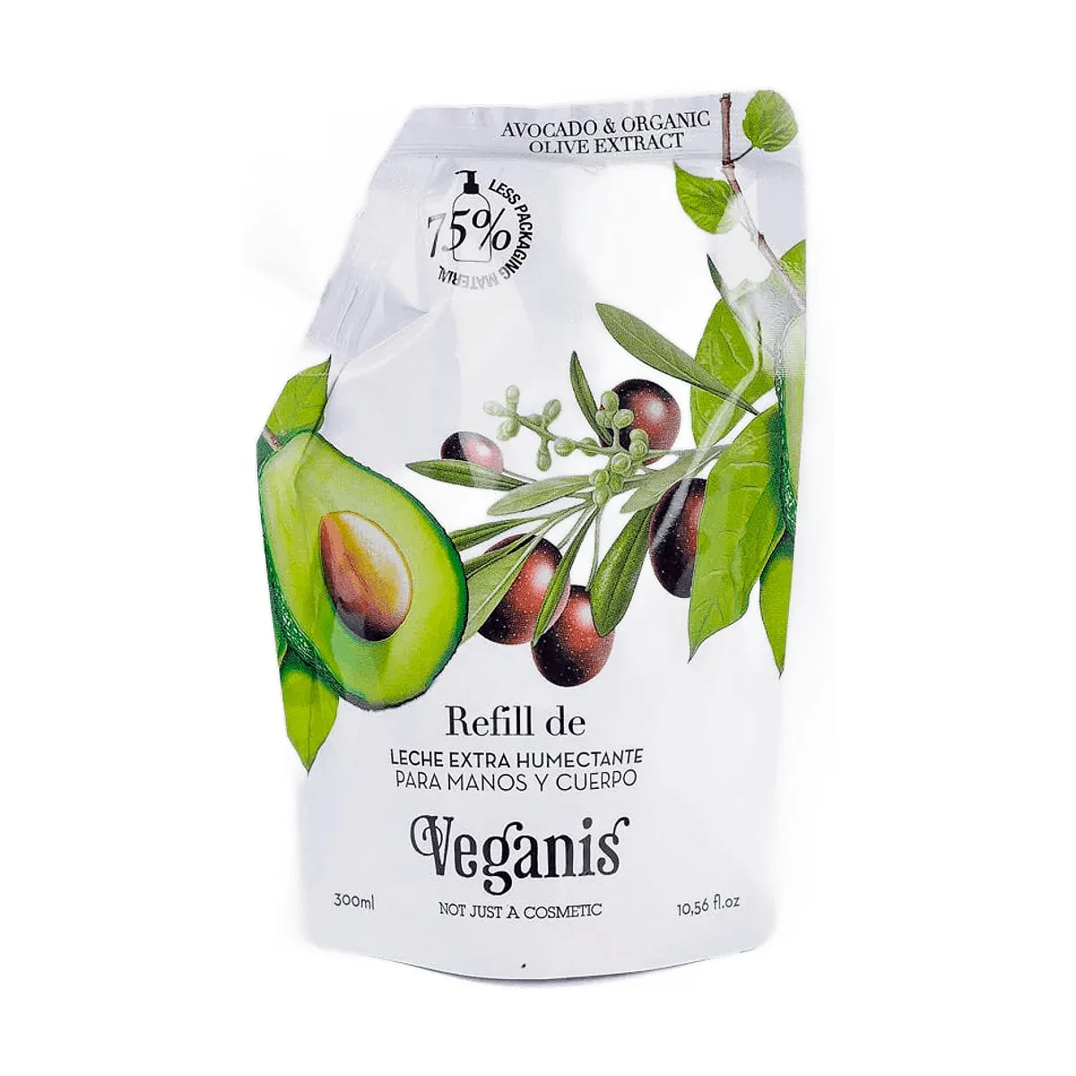 Veganis - Refill leche extra humectante p/manos y cuerpo de palta y oliva x 300 ml