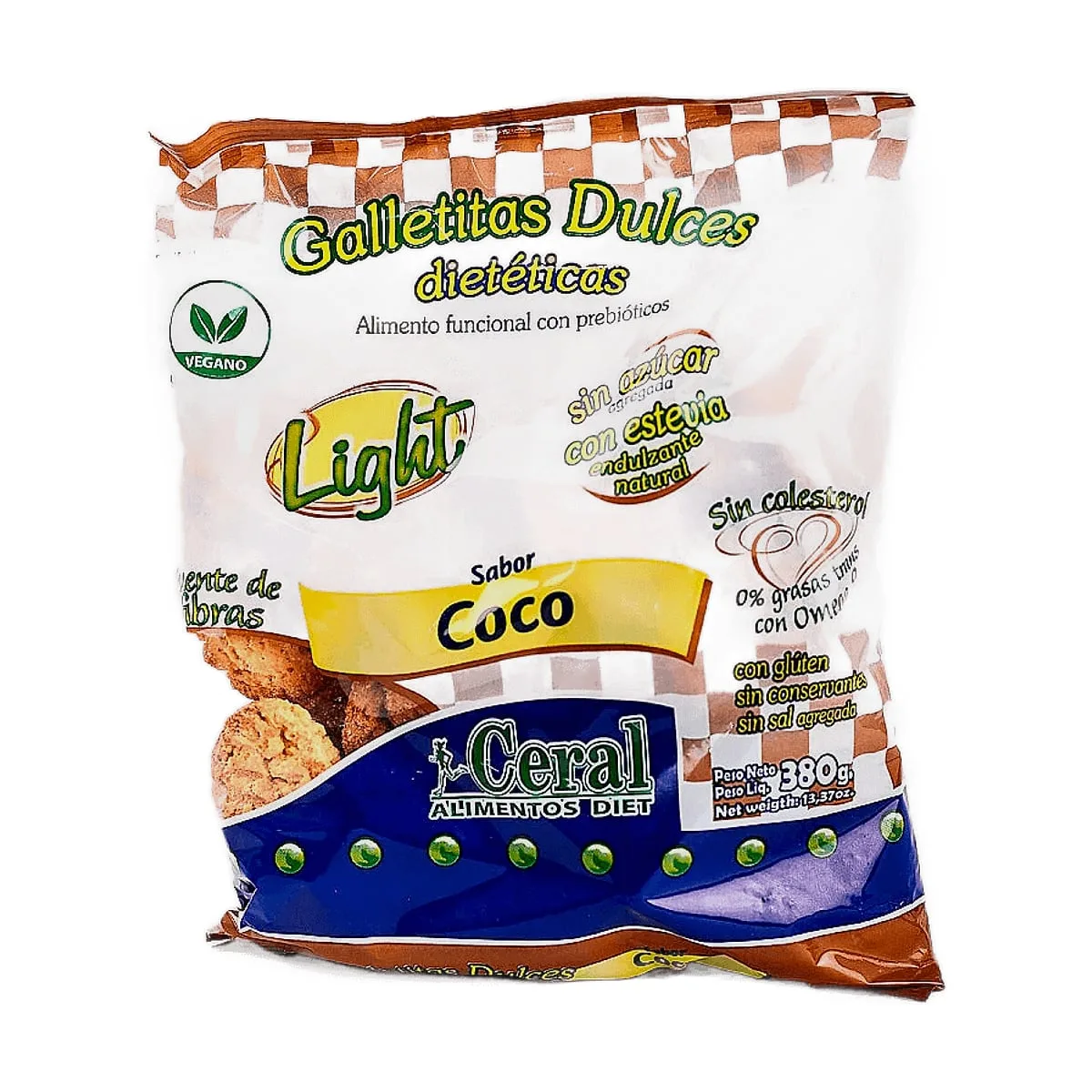 Ceral - Galletitas dulces sin azúcar sabor coco x 380 gr