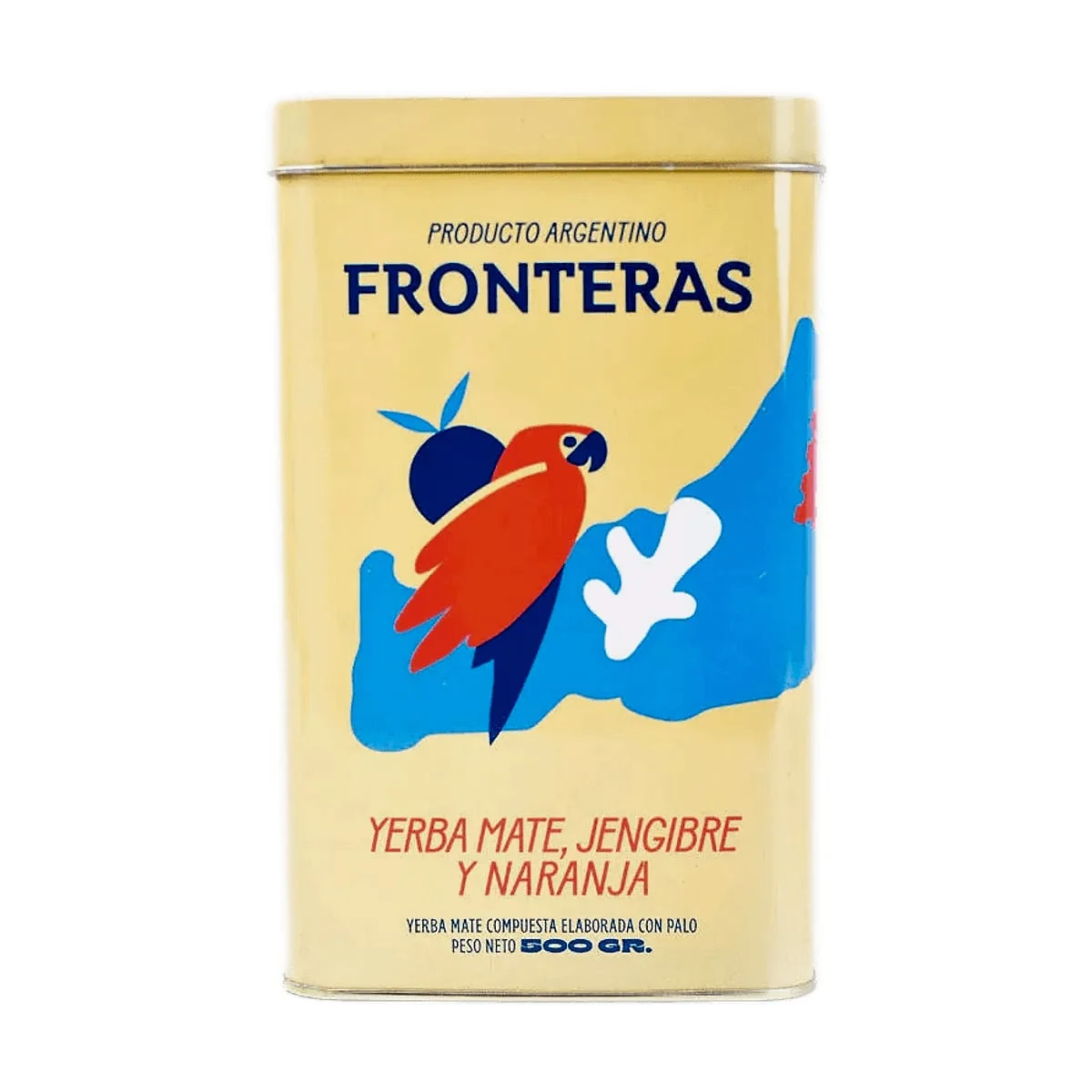 Fronteras - Yerba mate de jengibre y naranja en lata x 500 gr
