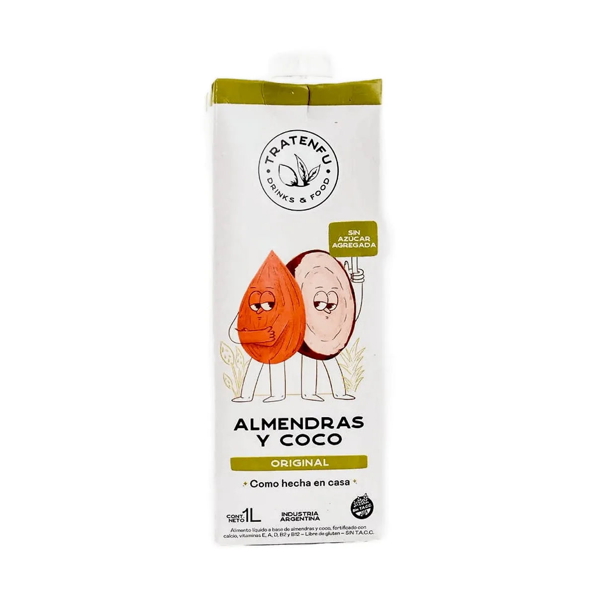 Tratenfu - Leche de almendras sabor original x 1 lt
