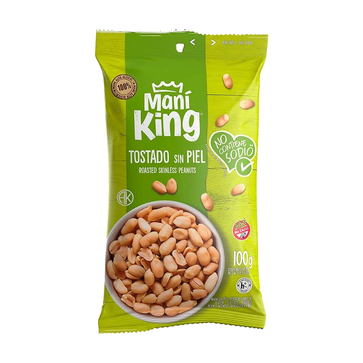 Mani King - Maní tostado sin piel 100 gr