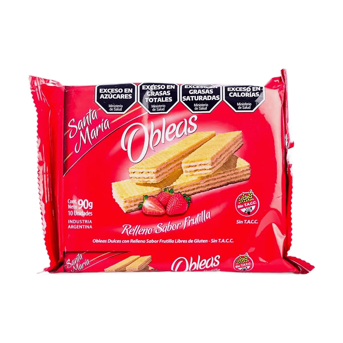 Santa Maria - Obleas relleno sabor frutilla x 90 gr