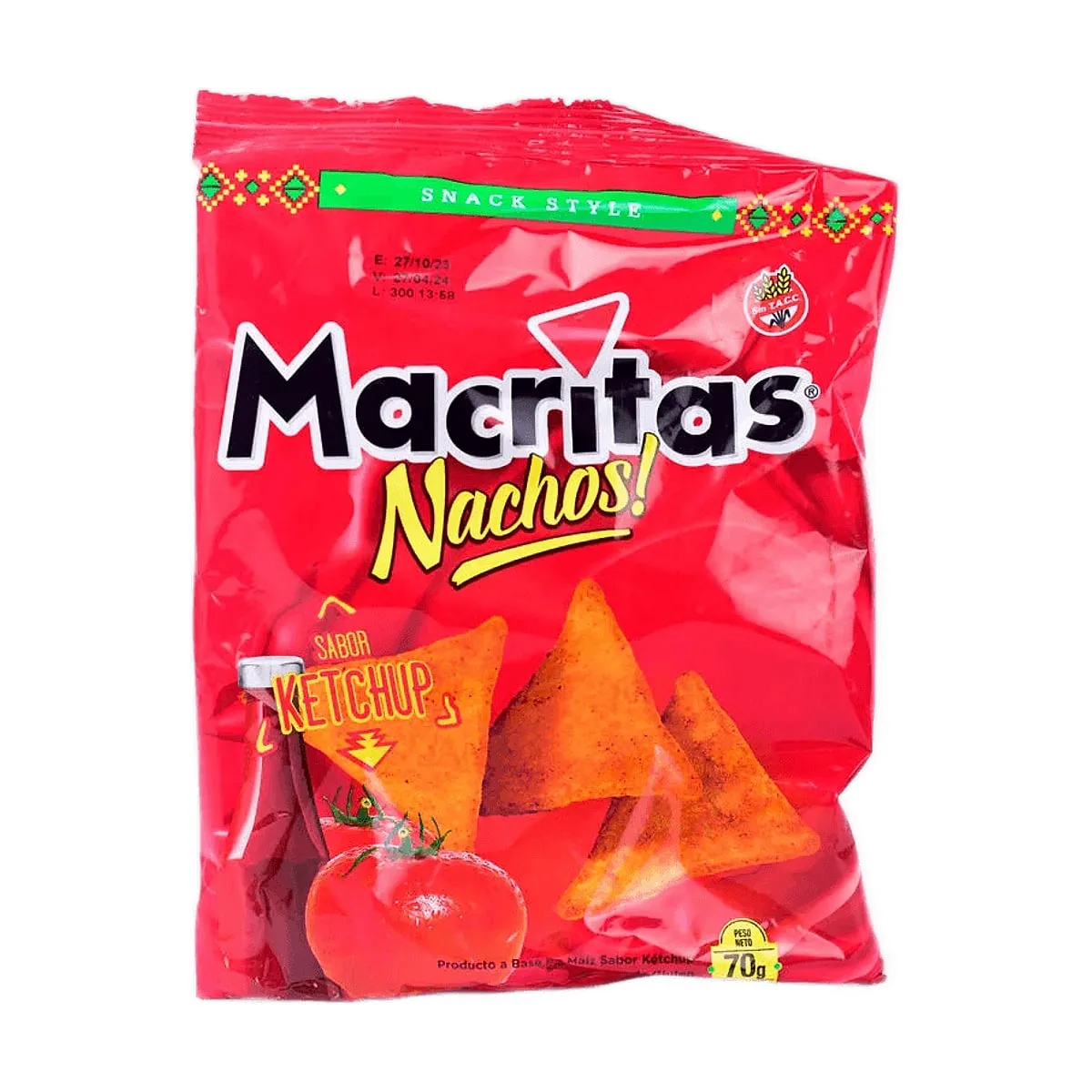 Macritas - Nachos sabor ketchup x 70 gr