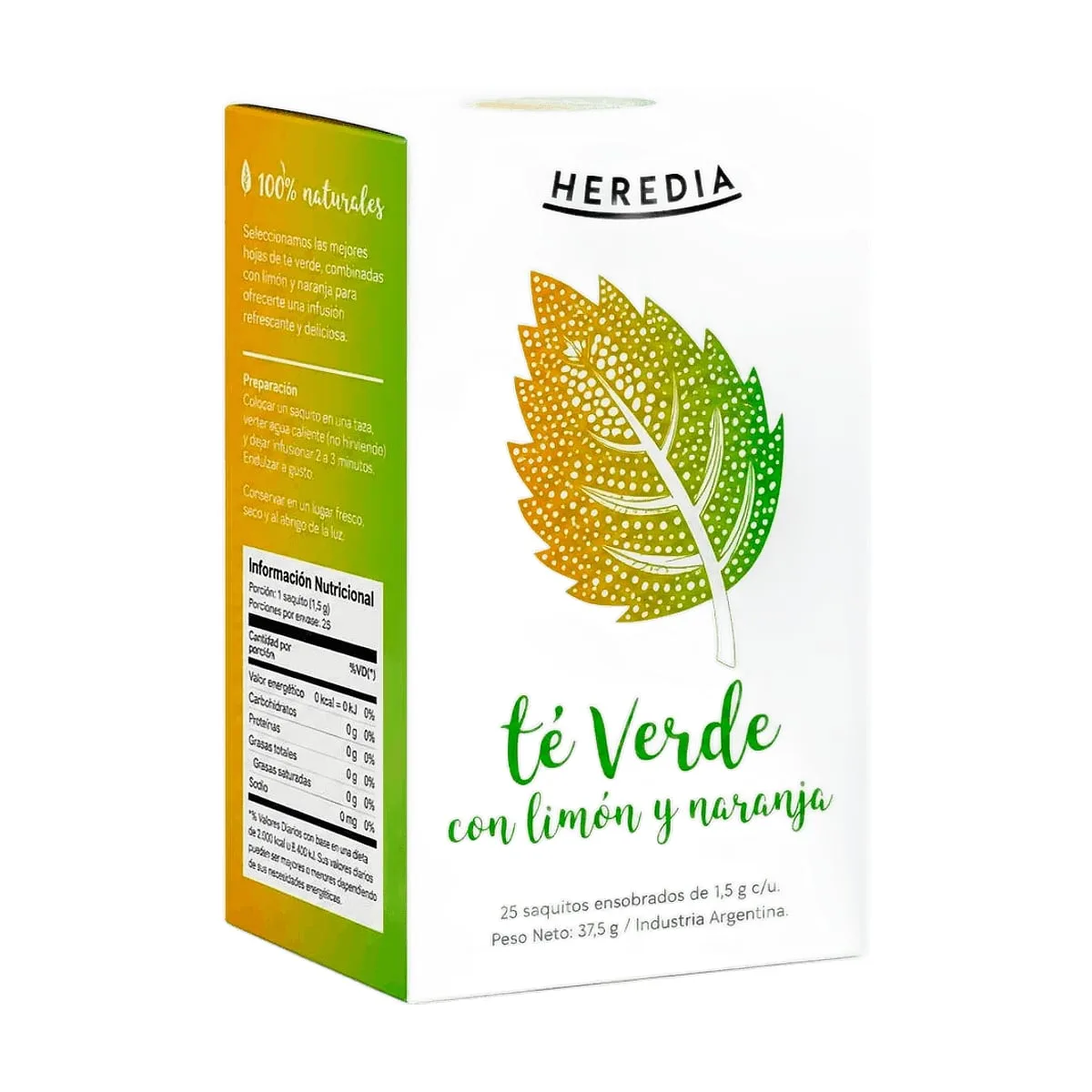 Heredia - Te verde con limon y naranja x 25 saq