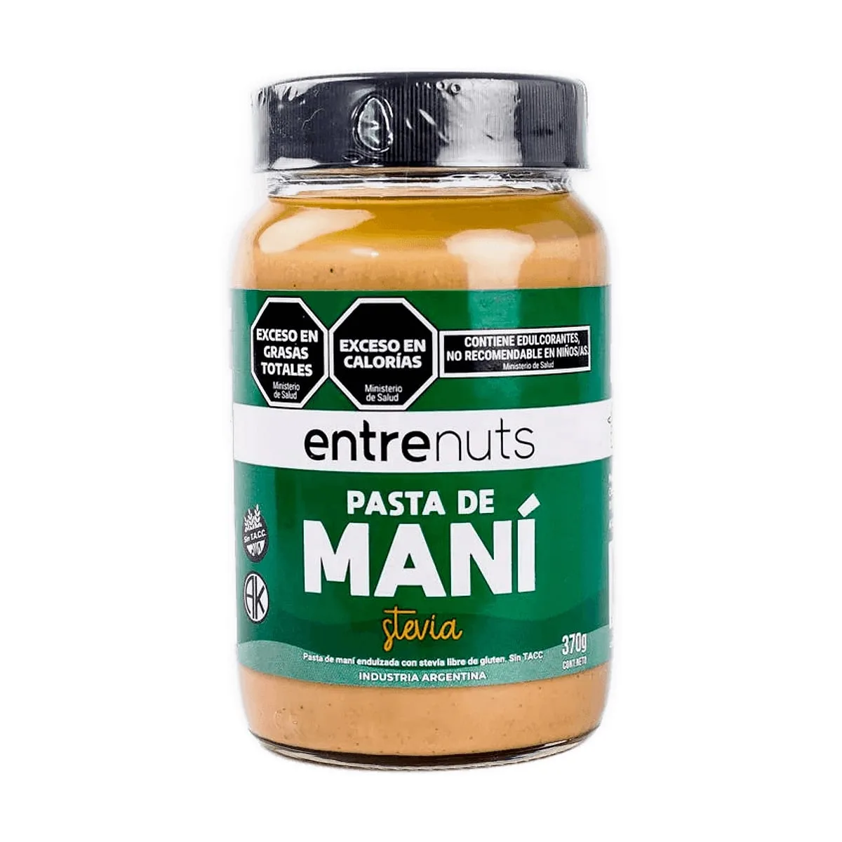 Entrenuts - Pasta de mani con stevia x 370 gr
