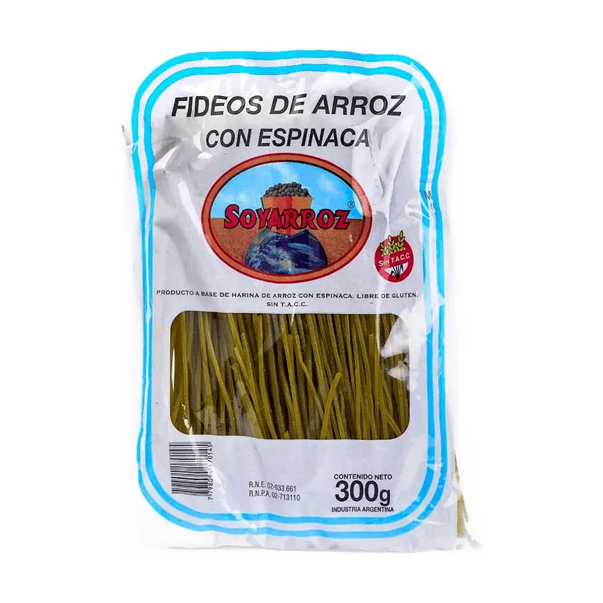 Soyarroz - Fideos de arroz con espinaca x 300 gr