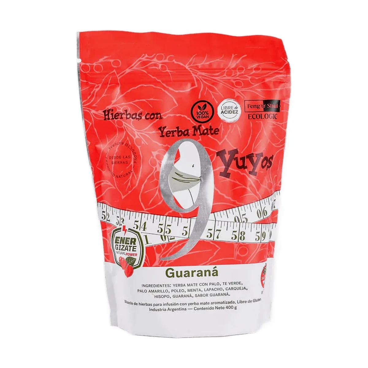 9 Yuyos - Yerba mate con guaraná x 400 gr