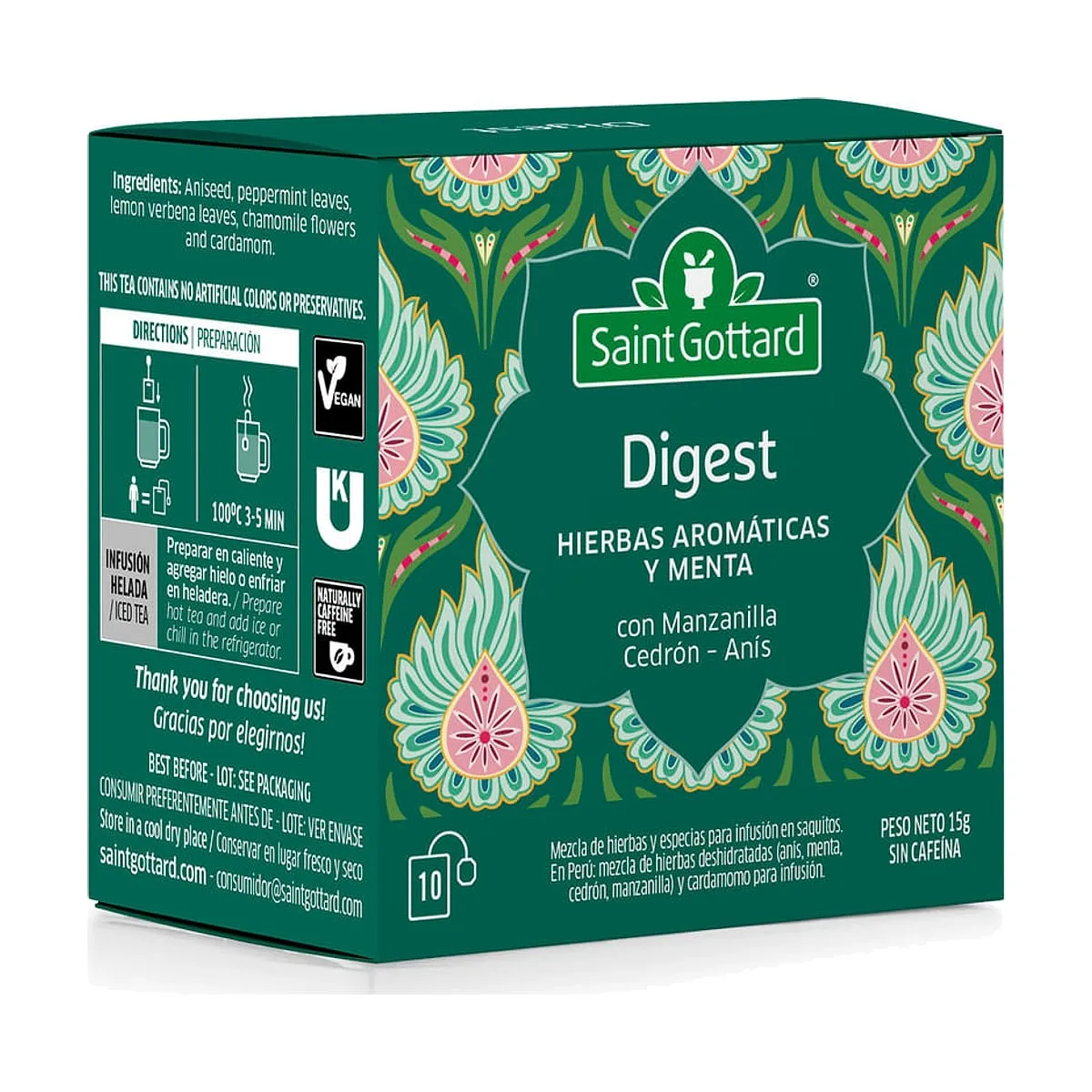 Saint Gottard - Té digest x 10 saq