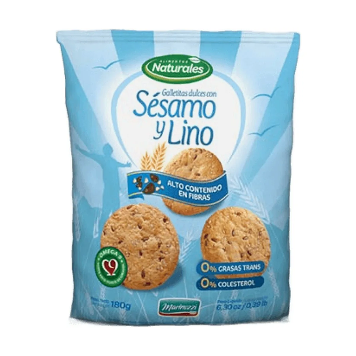 Tostadas Naturales - Galletitas dulces con sesamo y lino x 180 gr