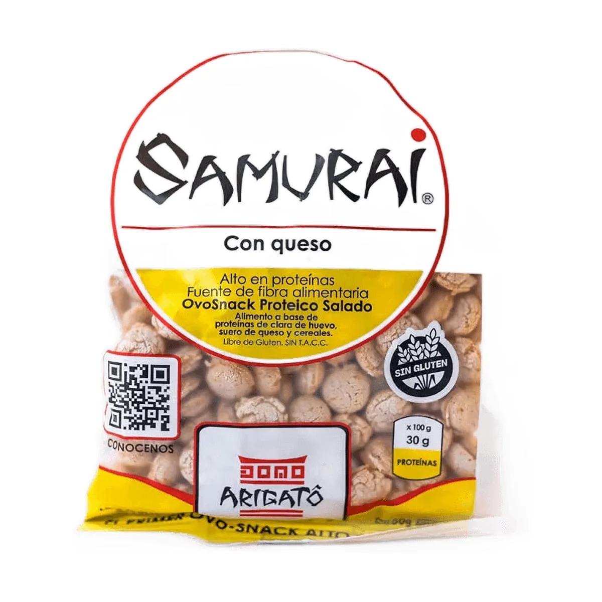 Samurai - Snack proteico salado con queso x 100 gr