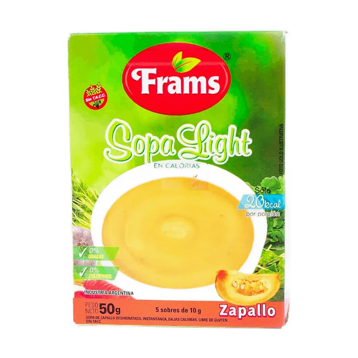 Frams - Sopa instantanea light sabor zapallo x 50 gr