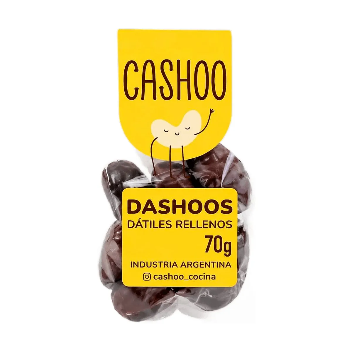 Cashoo - Datiles rellenos de manteca de mani y chocolate amargo x 70 gr