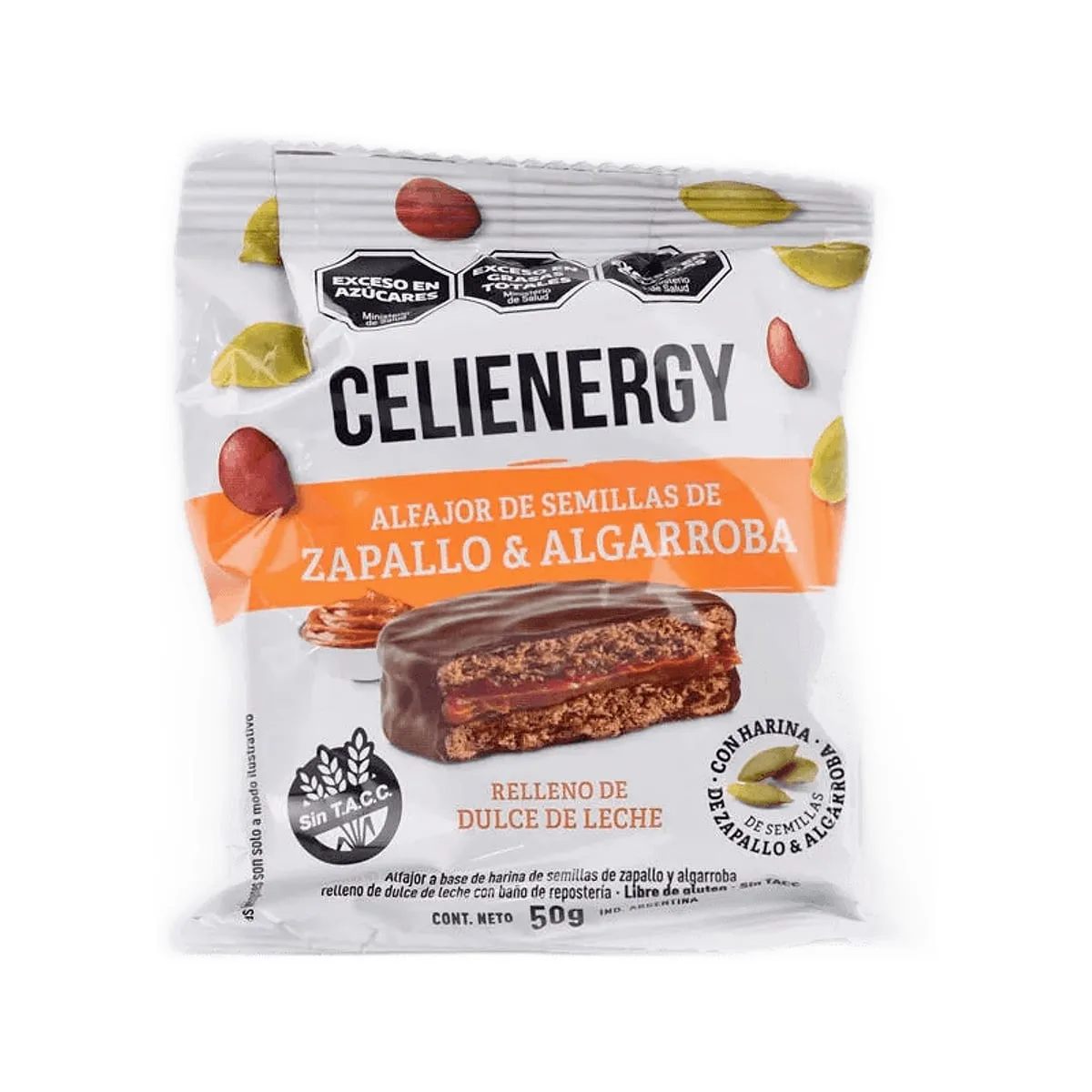 Celienergy - Alfajor de zapallo y algarroba x 50 gr