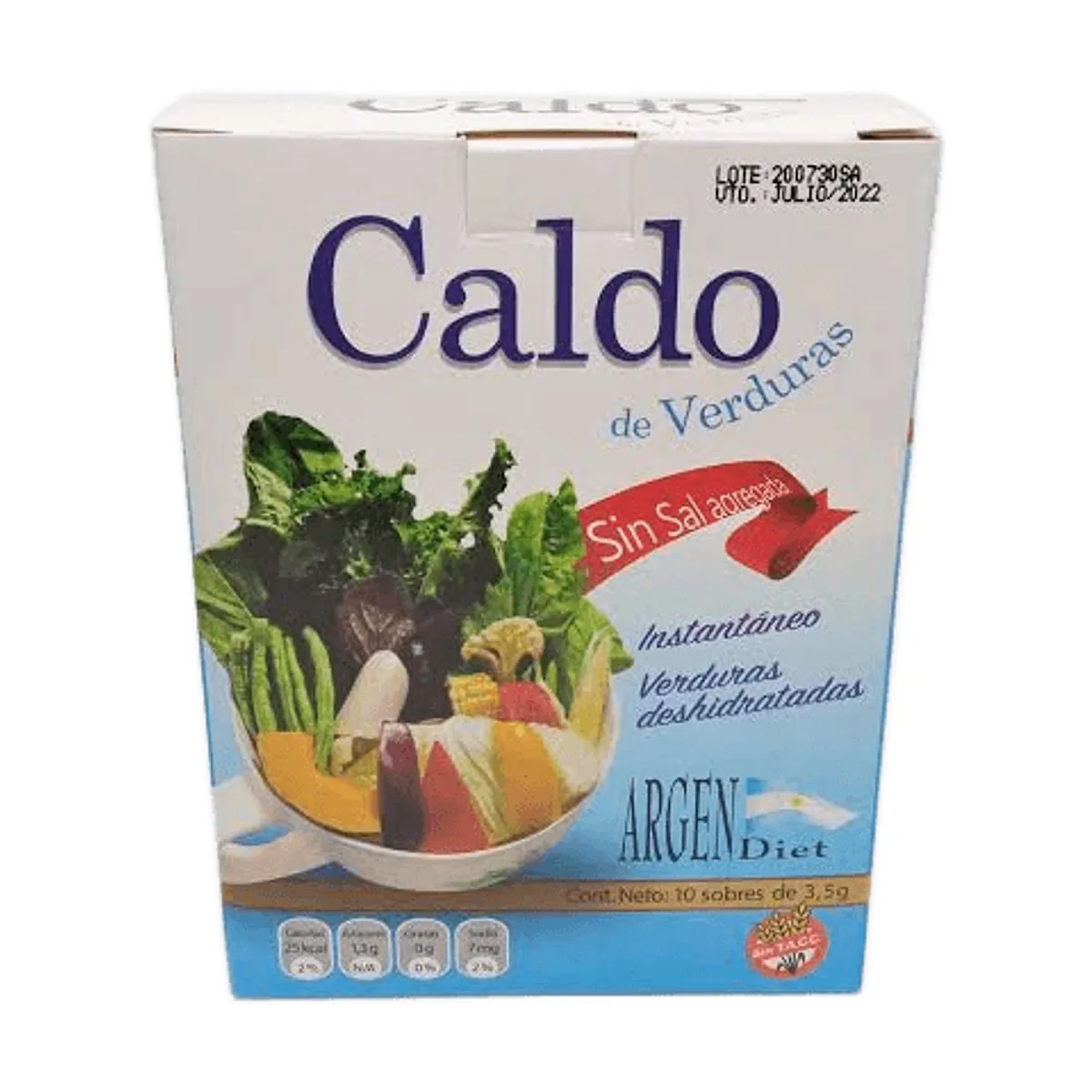 Argendiet - Caldo instantaneo de verduras sin sal 10 sobres x 3,5 gr
