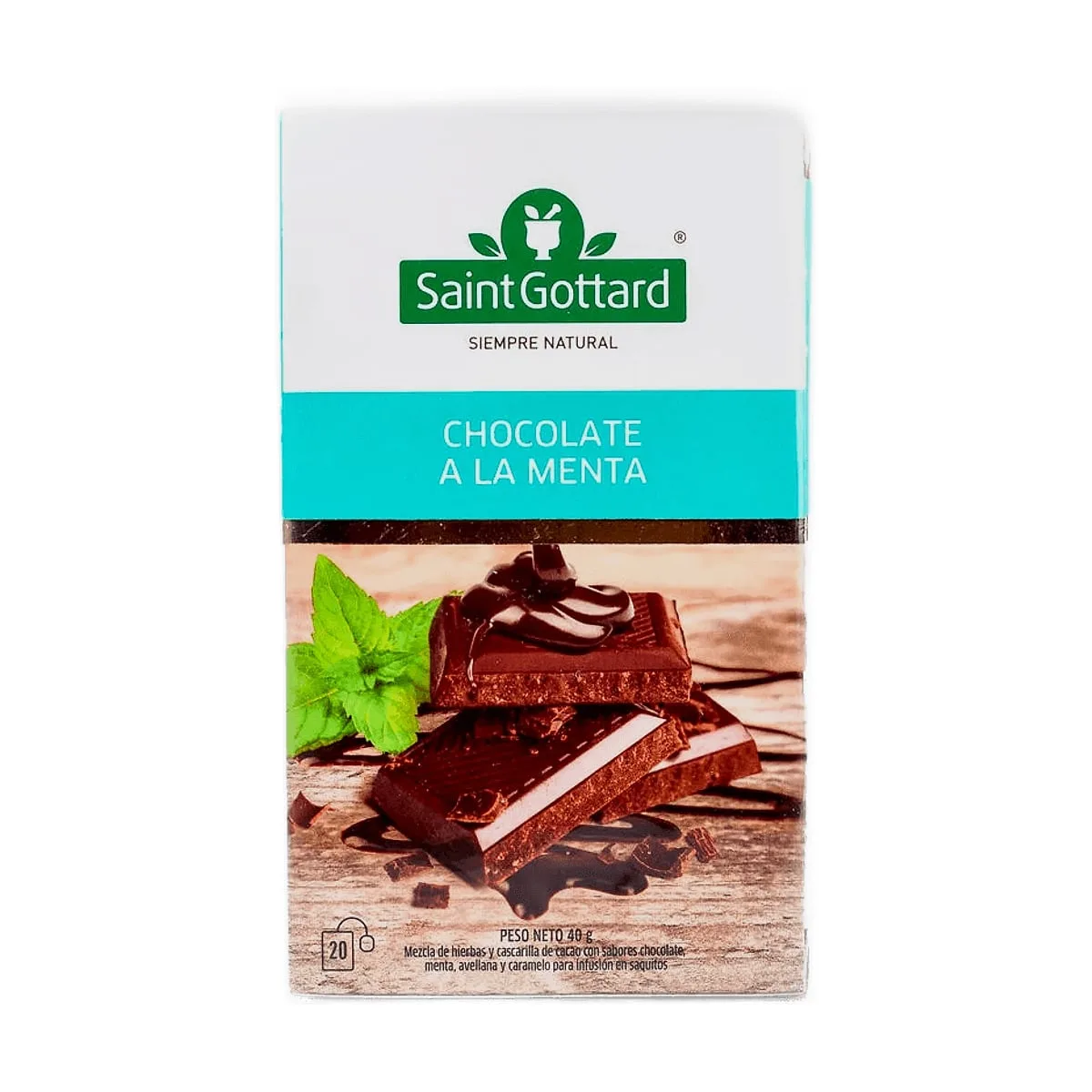 Saint Gottard - Té de chocolate a la menta x 20 saq