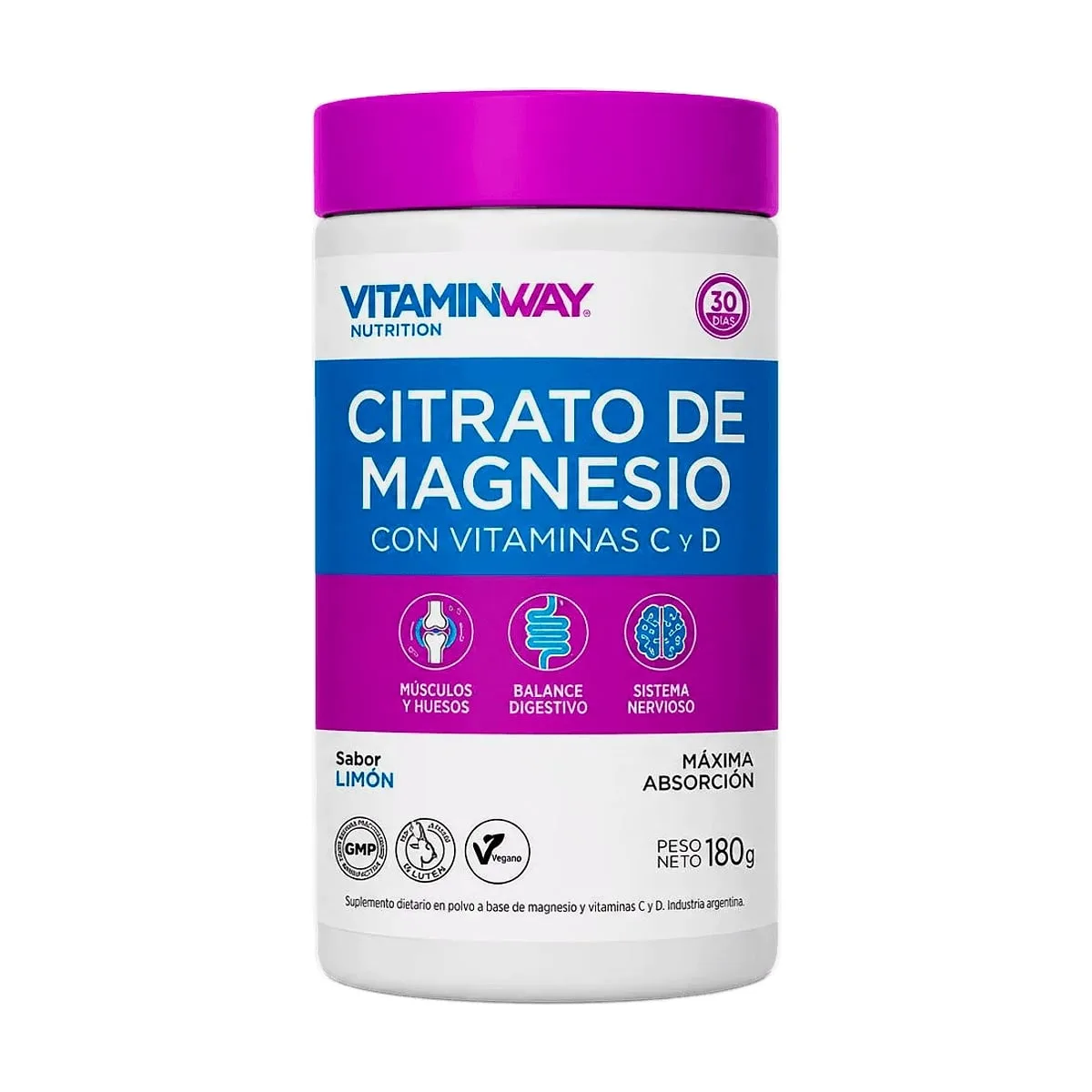 Vitamin Way - Citrato de magnesio sabor limon x 180 gr