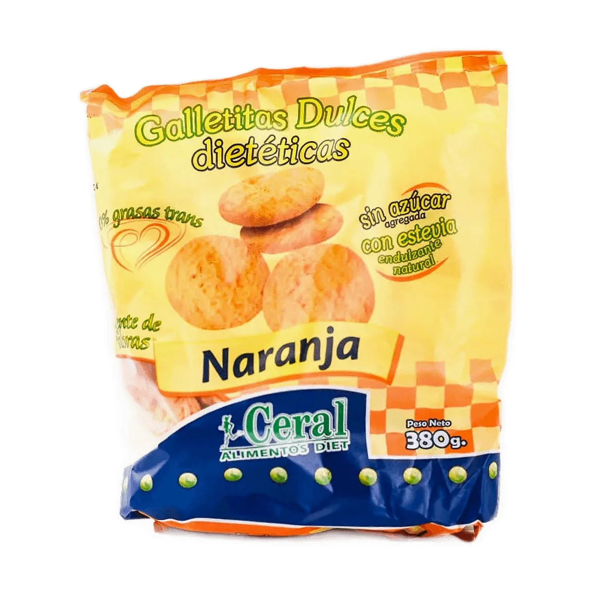 Ceral - Galletitas dulces sin azúcar sabor naranja x 380 gr