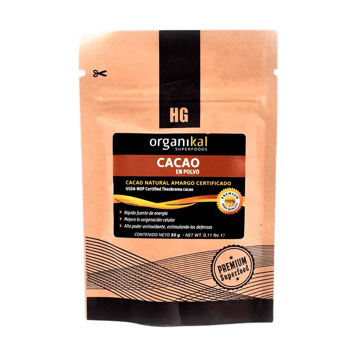 Organikal - Cacao en polvo x 50 gr