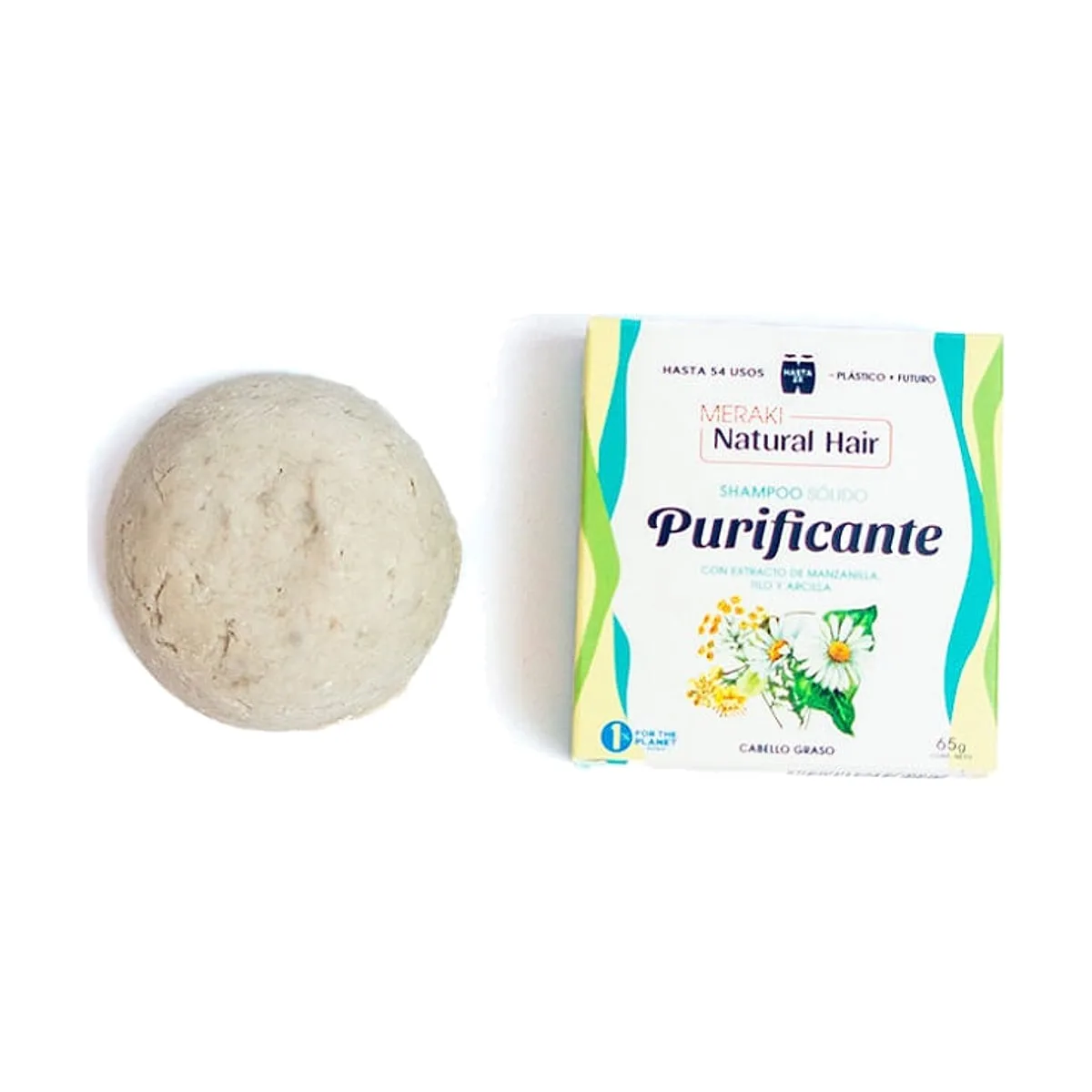 Meraki - Shampoo solido purificante cabello graso x 65 gr