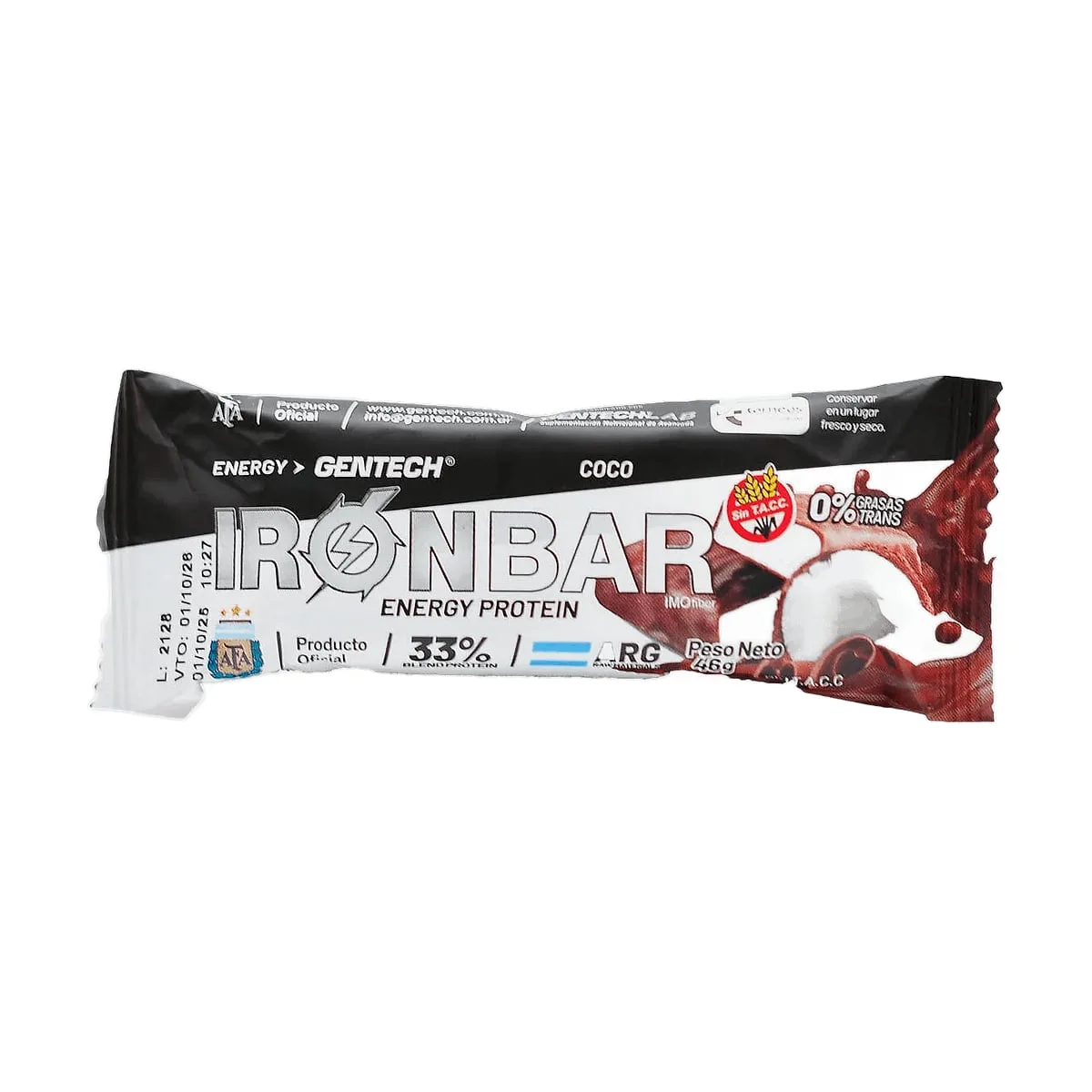 Gentech - Ironbar sabor coco x 46 gr