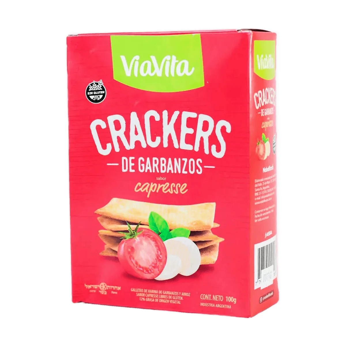 Viavita - Crackers de garbanzo sabor capresse x 100 gr