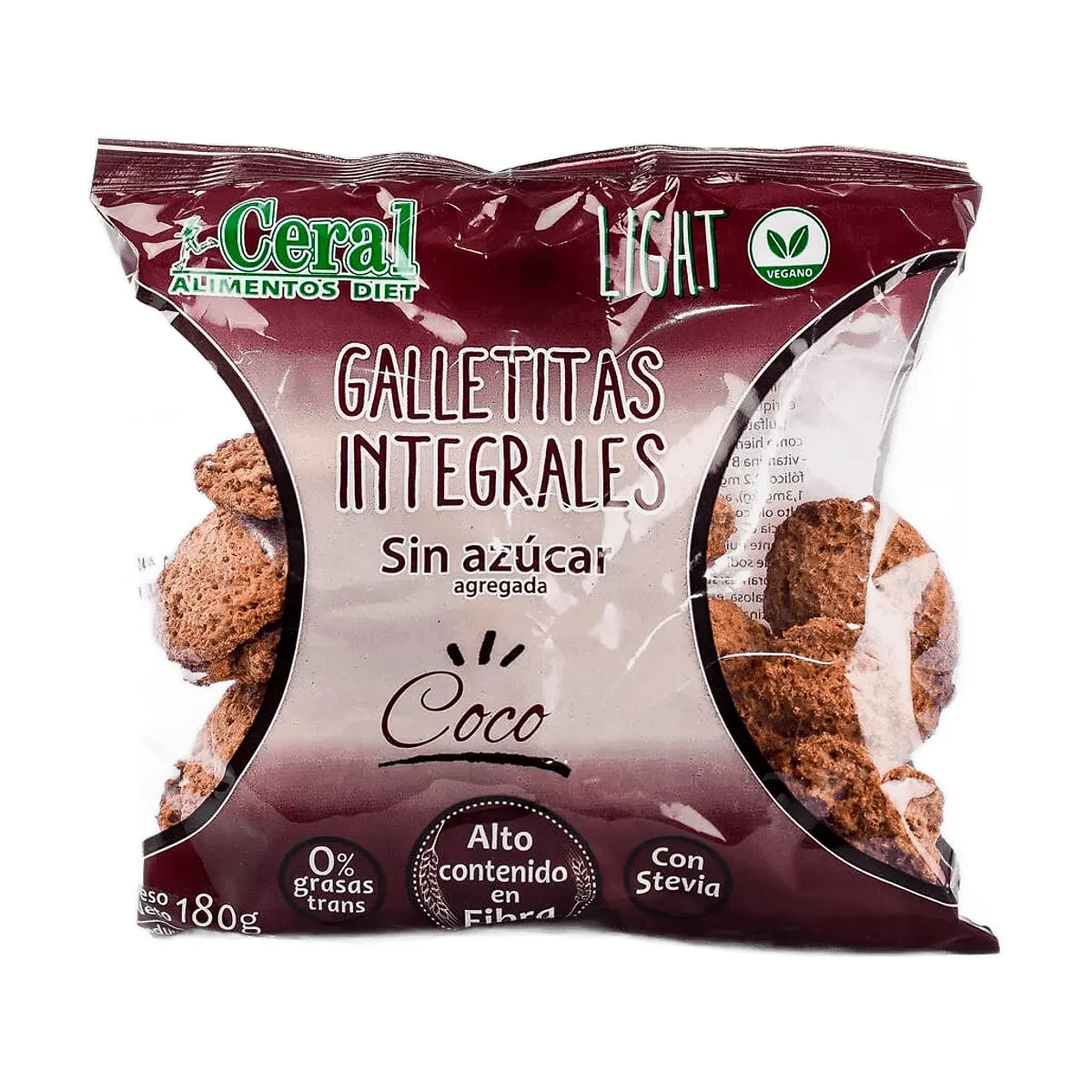 Ceral - Galletitas integrales sin azúcar sabor coco x 180 gr