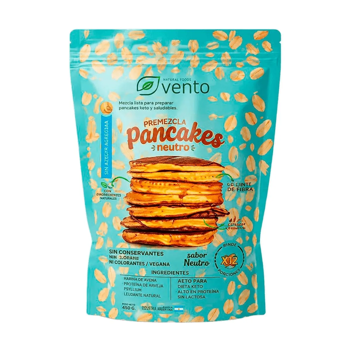 Vento - Premezcla para pancakes keto sabor neutro x 450 gr