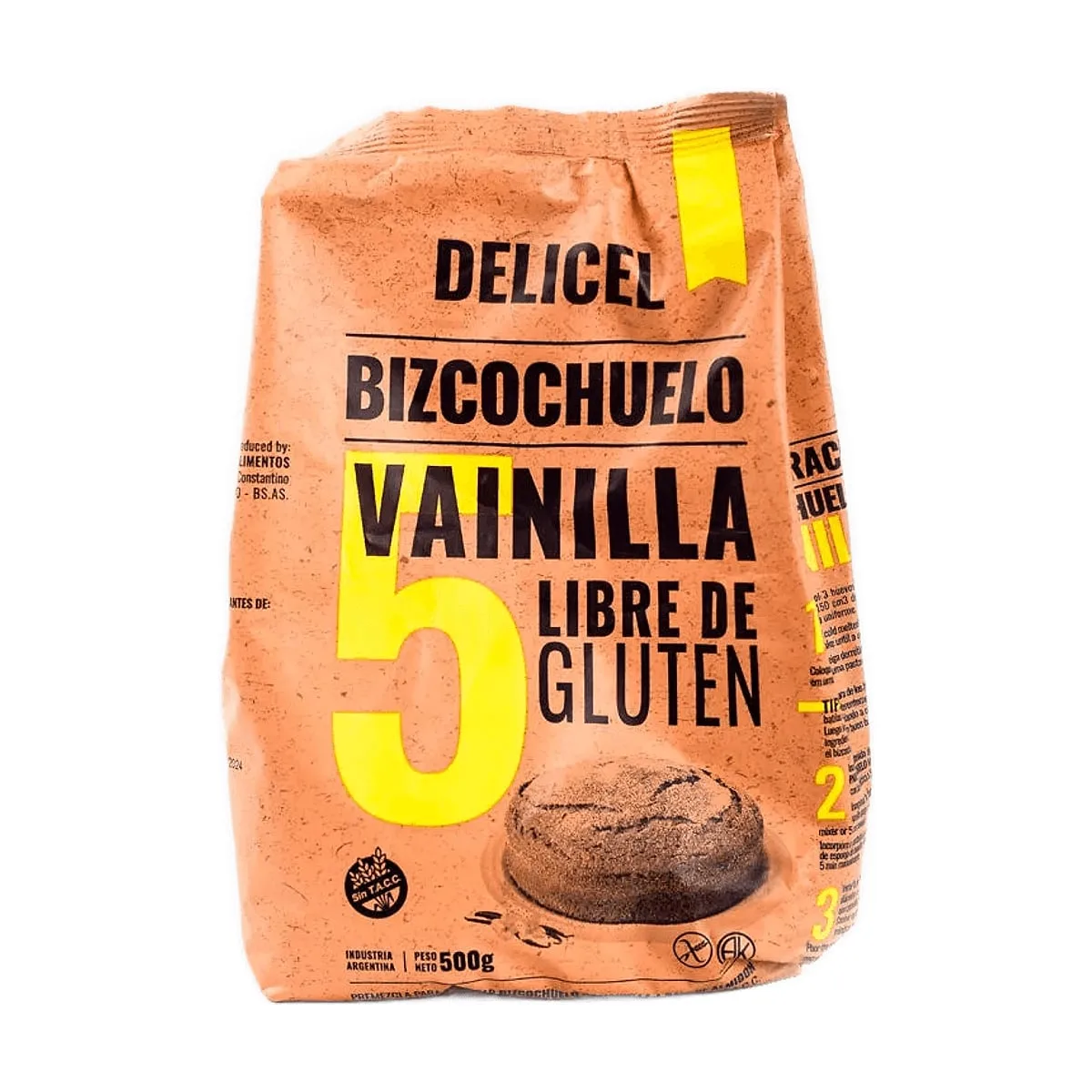 Delicel - Premezcla p/preparar bizcochuelo de vainilla x 500 gr