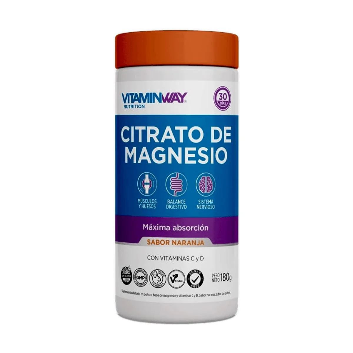 Vitamin Way - Citrato de magnesio sabor naranja x 180 gr