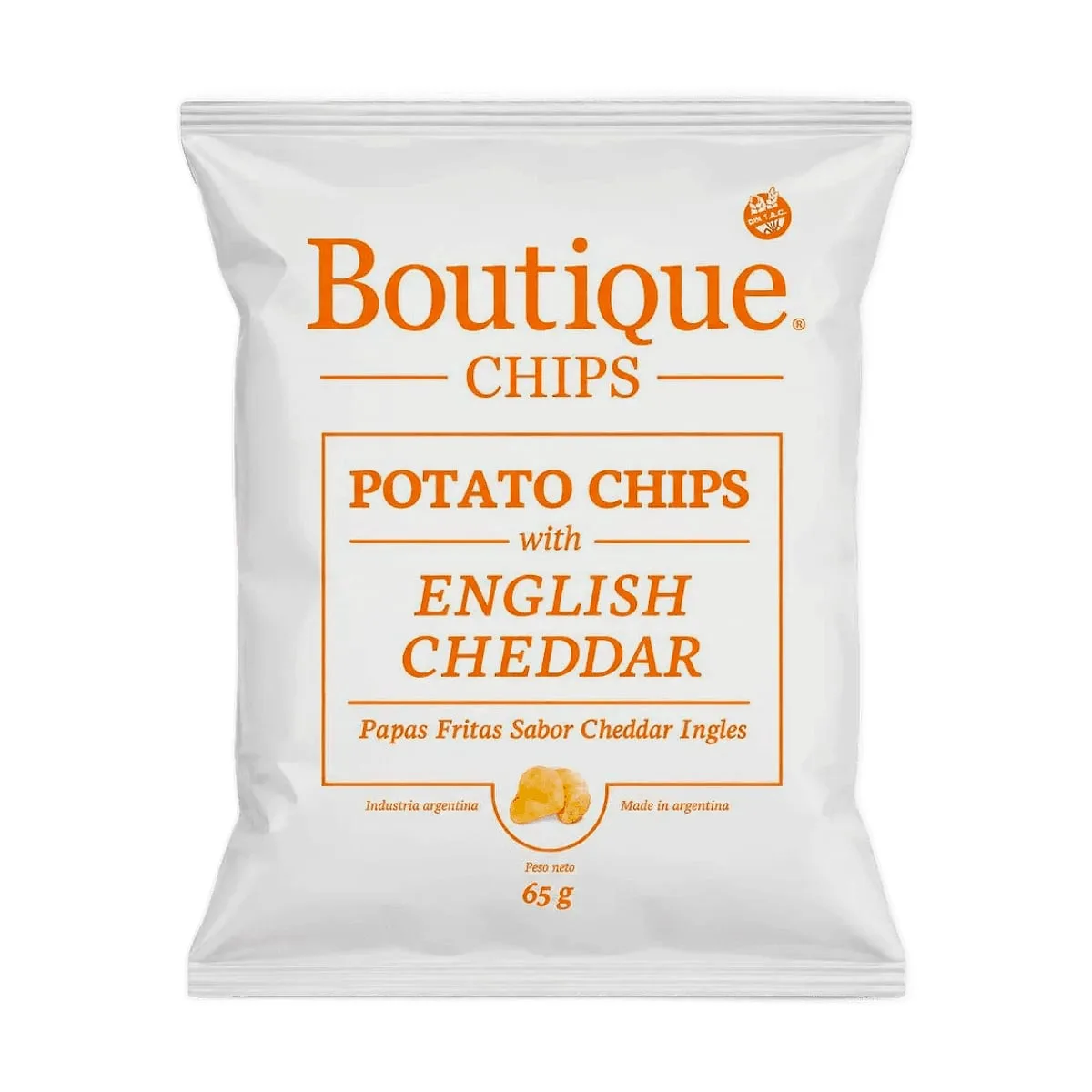 Boutique chips - Papas fritas sabor a queso cheddar x 65 gr