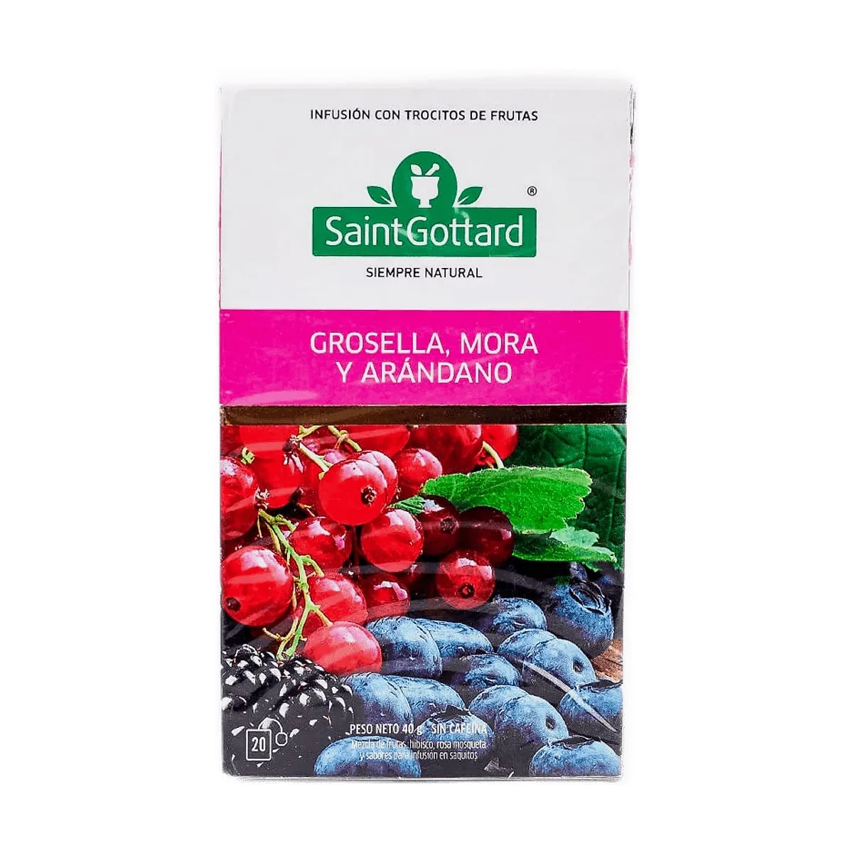 Saint Gottard - Té de frutas de grosella, mora y arandano x 20 saq