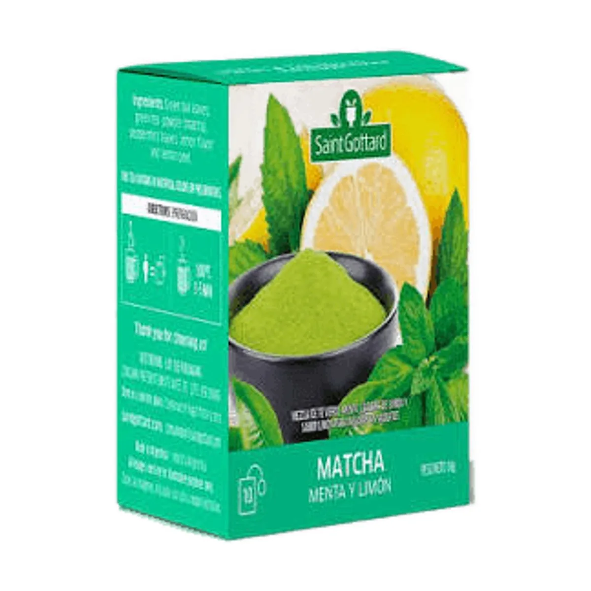 Saint Gottard - Té matcha, menta y limon x 10 saq