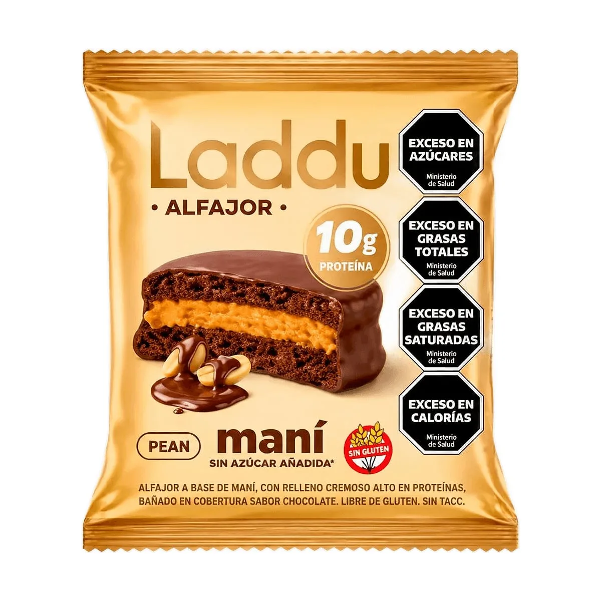 Laddubar - Alfajor proteico de mani x 60 gr