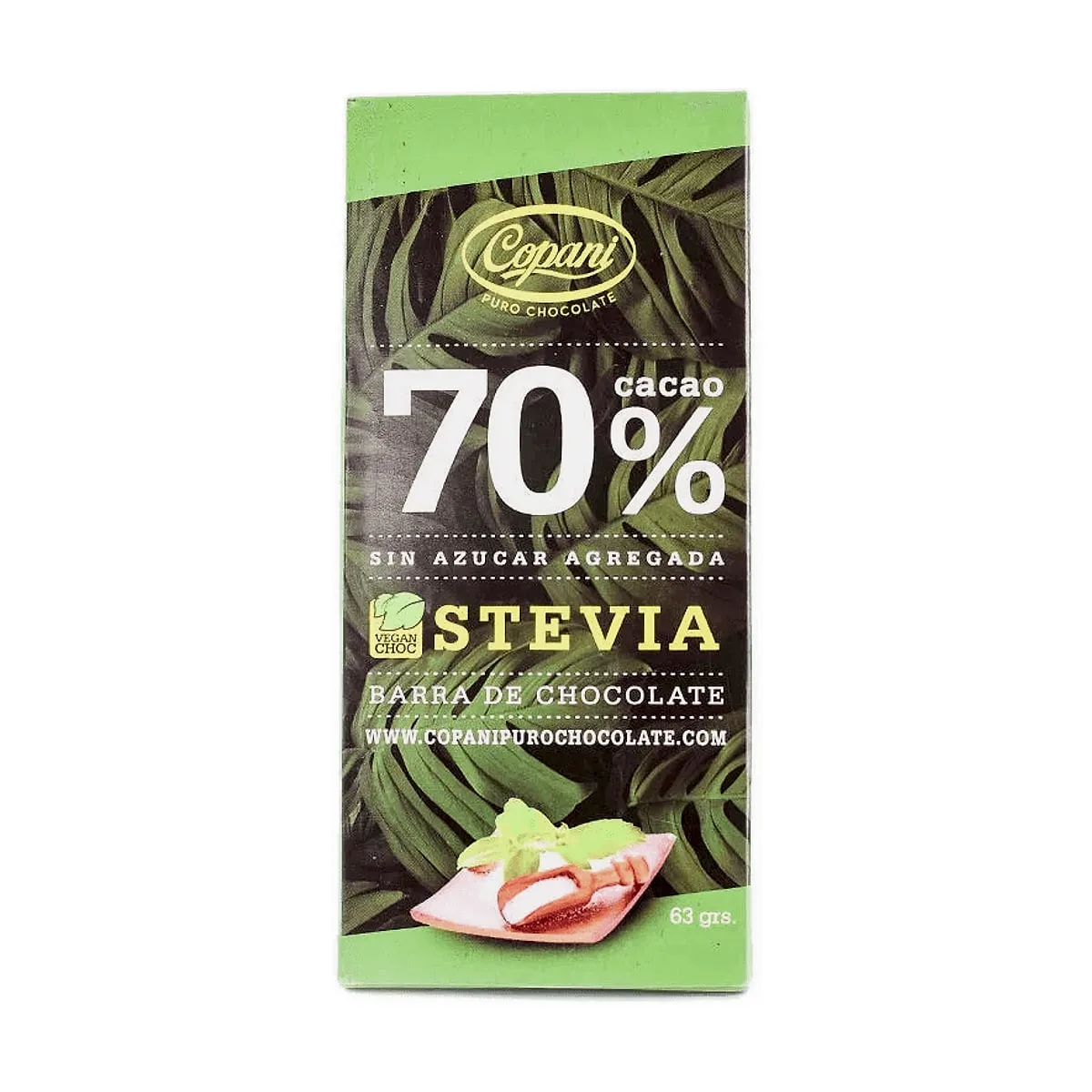 Copani - Chocolate 70% stevia x 63 gr