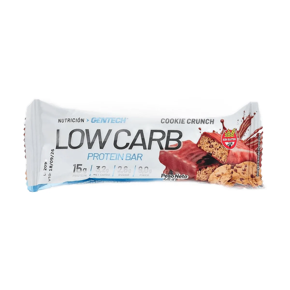 Gentech - Barra proteica cookie crunch x 45 gr