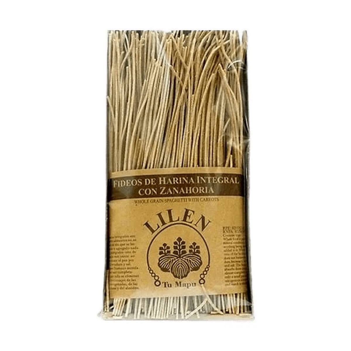 Lilen - Fideos de harina integral con zanahoria x 500 gr