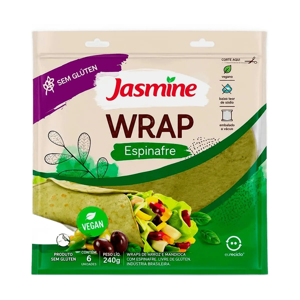 Jasmine - Wrap de espinaca x 6 u