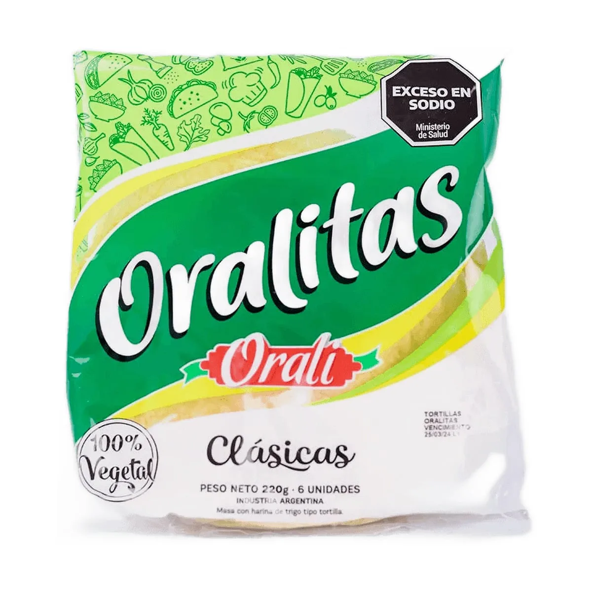 Orali - Tortillas de trigo 6 unidades x 220 gr